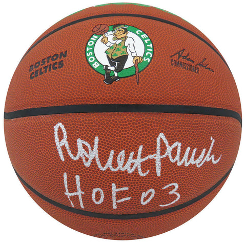 Robert Parish Signed Wilson Boston Celtics Logo NBA Basketball w/HOF'03 (SS COA)