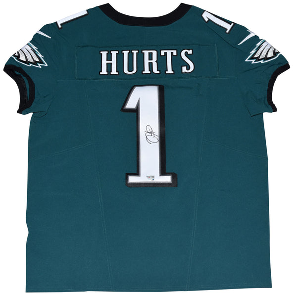 JALEN HURTS SIGNED PHILADELPHIA EAGLES #1 GREEN NIKE ELITE JERSEY FANATICS