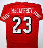 Christian McCaffrey Autographed Red Shadow Pro Style Jersey- Beckett Hologram