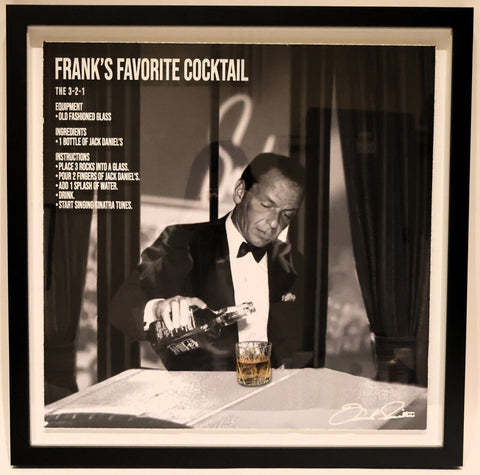 Frank Sinatra Favorite Cocktail 25.5"x25.5" Framed Photo with Laser Signature