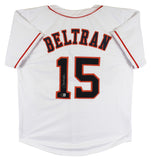 Carlos Beltran Authentic Signed White Pro Style Jersey Autographed BAS Witnessed