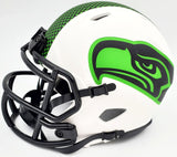 WARREN MOON AUTOGRAPHED SEAHAWKS LUNAR ECLIPSE WHITE MINI HELMET MCS HOLO 196471