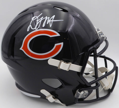 DJ Moore Autographed Speed Blue Full Size Helmet Bears Beckett QR #1W405143