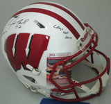Badgers JOE THOMAS Signed Full Size Authentic Spd Helmet AUTO w/ 2 Scripts - JSA