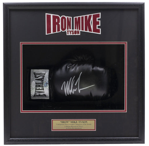 Mike Tyson Signed Black Right Hand Everlast Boxing Glove Shadowbox JSA ITP