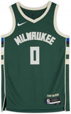 Damian Lillard Milwaukee Bucks Autographed Green Nike Icon Swingman Jersey