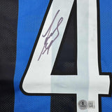 Framed Autographed/Signed Javier Zanetti 35x39 Inter Milan Jersey BAS COA