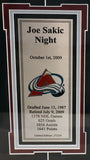 Joe Sakic Night Autographed Ticket Display with Photo & Engraved Plaque - JSA Ce