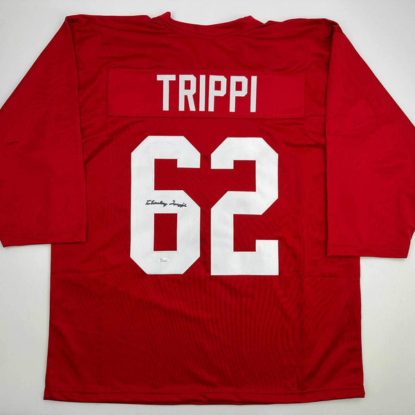 Autographed/Signed Charley Trippi Arizona Red Football Jersey JSA COA