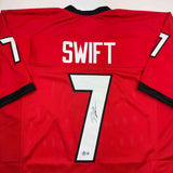 Autographed/Signed D'ANDRE SWIFT Georgia Red College Jersey JSA COA