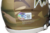 Ray Lewis Autographed Baltimore Ravens Camo Speed Mini Helmet Beckett 37457
