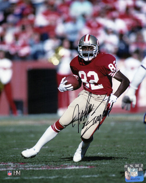 John Taylor Signed 49ers Running With Ball Action 8x10 Photo - (SCHWARTZ COA)