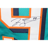 Jason Taylor Autographed/Signed Pro Style Teal Jersey Beckett 43450