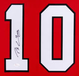 Patrick Sharp Signed Blackhawks 35" x 43" Custom Framed Jersey (JSA COA)