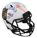 NFL 2k Rushers (9) Peterson, Sanders +7 Signed F/S Speed Proline Helmet BAS Wit