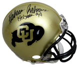 Rashaan Salaam Signed/Inscribed Colorado Mini Football Helmet JSA 213084