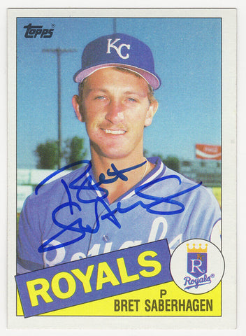 Bret Saberhagen Signed KC Royals 1985 Topps Rookie Baseball Card #23 - (SS COA)