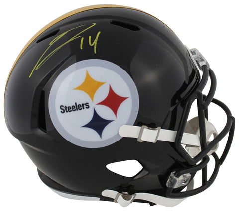 Steelers George Pickens Signed Full Size Speed Rep Helmet w/ Yellow Sig JSA