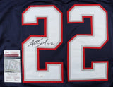 Asante Samuel Sr. Signed New England Jersey (JSA COA) Patriots 2xSuper Bowl D.B.