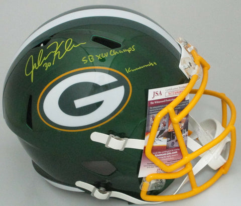 Packers JOHN KUHN Signed Full Size FLASH Replica Helmet AUTO w/ Scripts - JSA