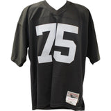 Howie Long Autographed Oakland Raiders M&N Black Jersey 2 Insc. Beckett 49676