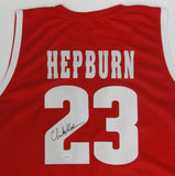 Badgers CHUCKY HEPBURN Signed Custom Replica Wisconsin Red Jersey AUTO - JSA