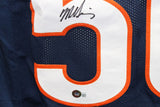 Mike Singletary Autographed/Signed Pro Style Navy Jersey Beckett 41175