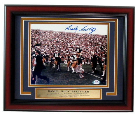 Rudy Ruettiger Signed/Autographed 8x10 Photo Notre Dame Framed Beckett 190243