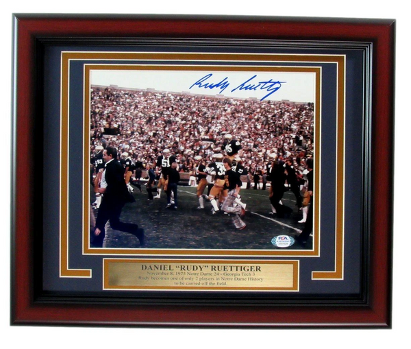 Rudy Ruettiger Signed/Autographed 8x10 Photo Notre Dame Framed Beckett 190243