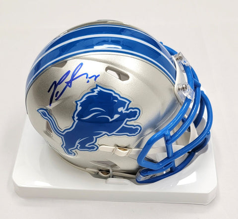 Penei Sewell Autographed Detroit Lions 2024 Mini Helmet Beckett Witnessed