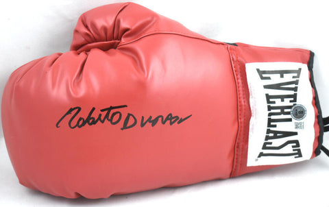 Roberto Duran Autographed Red Everlast Boxing Glove *Left - Beckett W Hologram