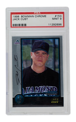 Jack Cust 1998 Bowman Chrome #153 Arizona Diamondbacks Baseball Card PSA/DNA