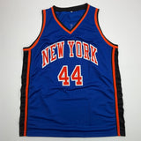 Autographed/Signed John Wallace New York Blue Basketball Jersey JSA COA