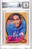 OJ Simpson Autographed 1970 Topps #90 Trading Card 73 MVP HOF Slab Beckett 42699