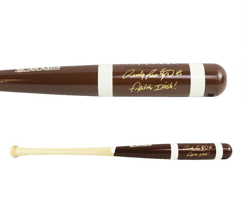 Rudy Ruettiger Signed Notre Dame Fighting Irish Cooperstown Brown Bat - Fighting