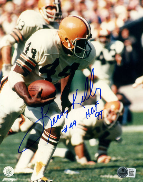 Leroy Kelly Autographed Cleveland Browns 8x10 Photo HOF Beckett 45544