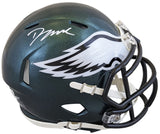 Eagles D'Andre Swift Authentic Signed Speed Mini Helmet w/ Case BAS Witnessed