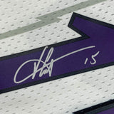 Framed Autographed/Signed Vince Carter 33x42 Raptors White Jersey Fanatics COA