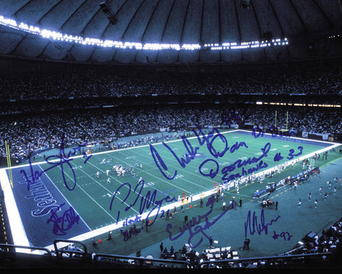 Legends Multi Autographed 11x14 Photo With 8 Sigs Incl Warren Moon 244020