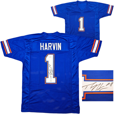 FLORIDA GATORS PERCY HARVIN AUTOGRAPHED SIGNED BLUE JERSEY PSA/DNA STOCK #213032