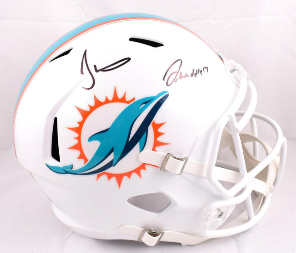 Jaylen Waddle Tyreek Hill Signed Dolphins F/S Speed Helmet- Fanatics/BA W Holo