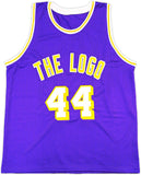 LOS ANGELES LAKERS JERRY WEST AUTOGRAPHED PURPLE BASKETBALL JERSEY JSA 228803