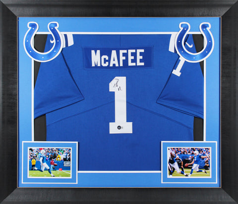 Colts Pat McAffee Authentic Signed Blue Nike Framed Jersey BAS #BK88797