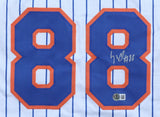 Luis Robert Signed New York Mets Pinstriped Jersey (Beckett) 2020 Gold Glover