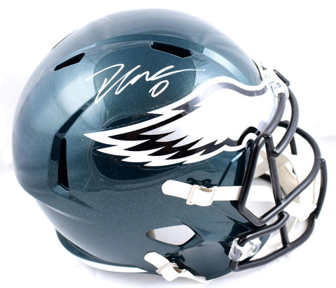 D'Andre Swift Autographed Eagles F/S Speed Helmet-Beckett W Hologram *White