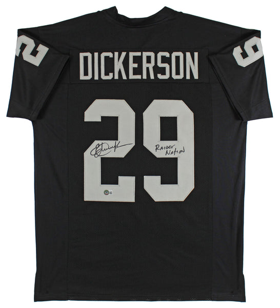 Eric Dickerson Raider Nation Authentic Signed Black Pro Style Jersey BAS Witness