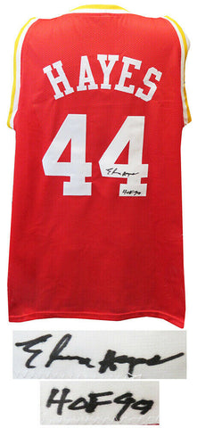 Elvin Hayes Signed Red Throwback Custom Basketball Jersey w/HOF'90 -SCHWARTZ COA