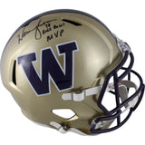 Warren Moon Autographed Washington Huskies F/S Helmet 78 Rose Bowl MVP BAS 49307