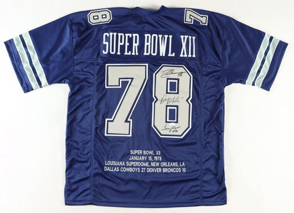 Drew Pearson, Danny White & Tony Hill Signed Dallas Cowboys Jersey / JSA COA