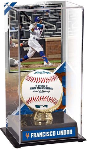 Francisco Lindor New York Mets Gold Glove Display Case with Image